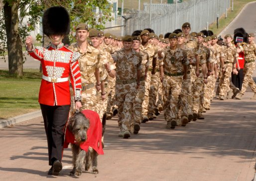 Fergal leading a church parade